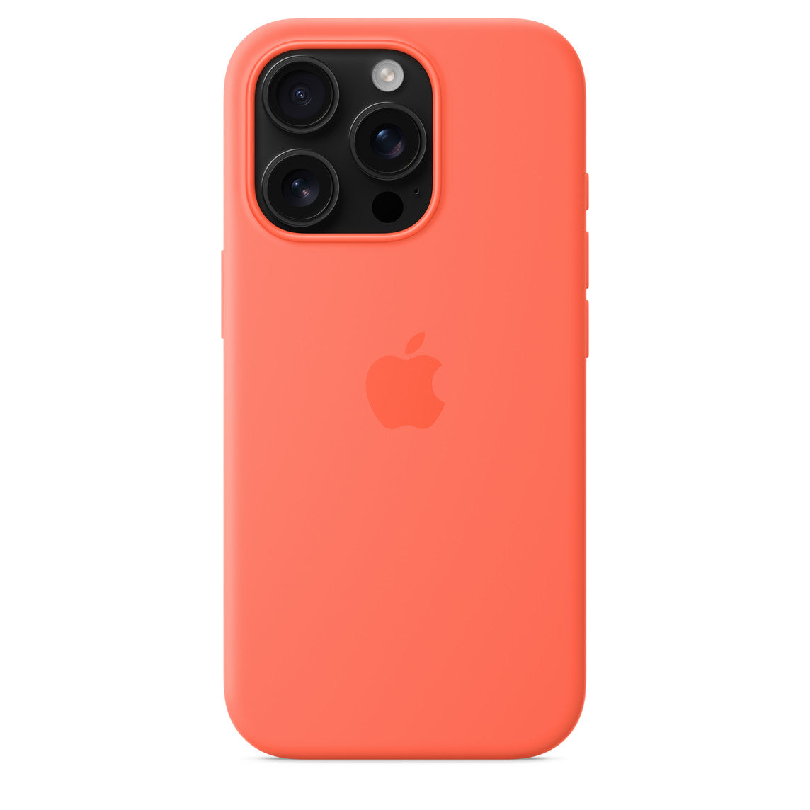 Protective Apple iPhone Back Cover - Logo Silicon Case for iPhone 16 Pro (Tangerine) - Style 5
