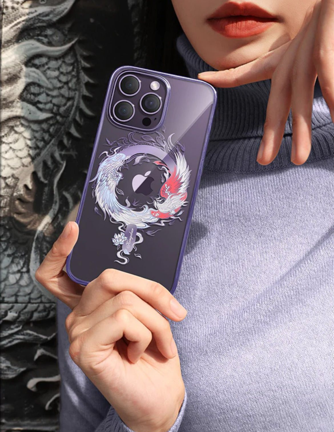 DRAGON ANIMAL 3D PATTERN DESIGN PHONE CASE FOR IPHONE 14 PRO