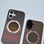 Protective Apple iPhone Back Cover - Carbon Fiber MagSafe with Stand iPhone Case - Style 5