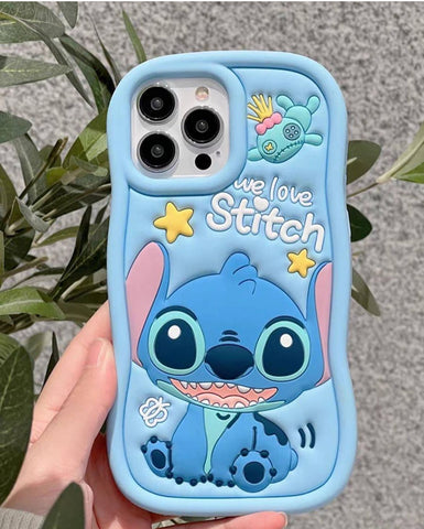 Cute Cartoon 3D Character Design Girly Cases for Girls Boys Women Teens Fun Cool Funny Silicone Soft Shockproof Cover for iPhone, Blue