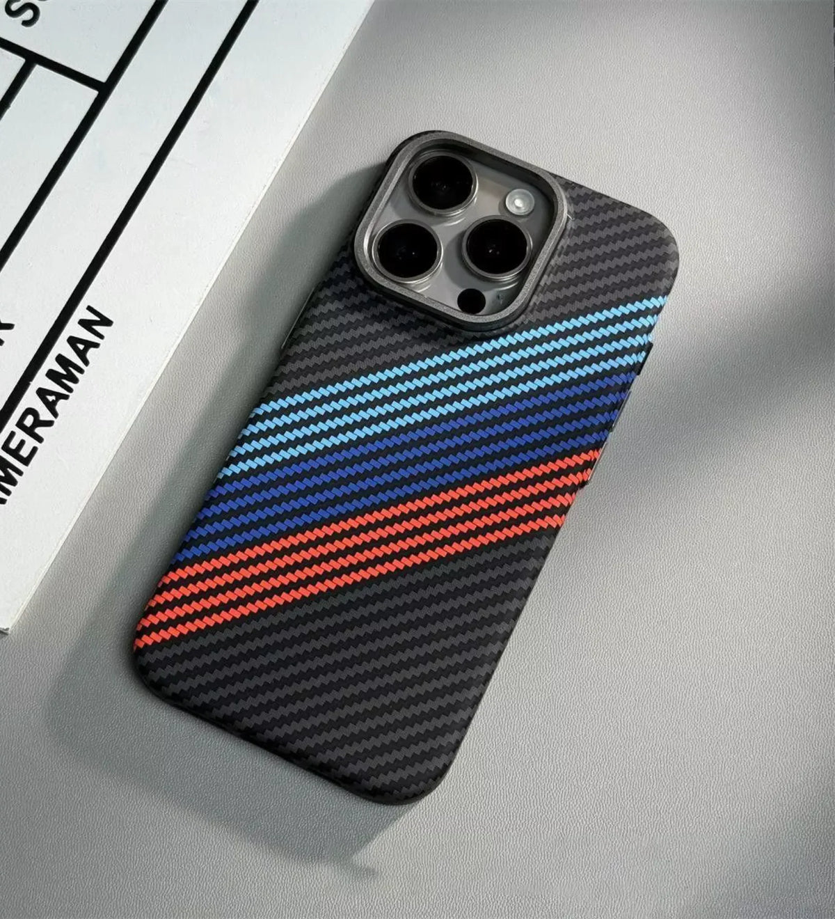 Luxo Carbon Racing Stripes Design Magsafe Case