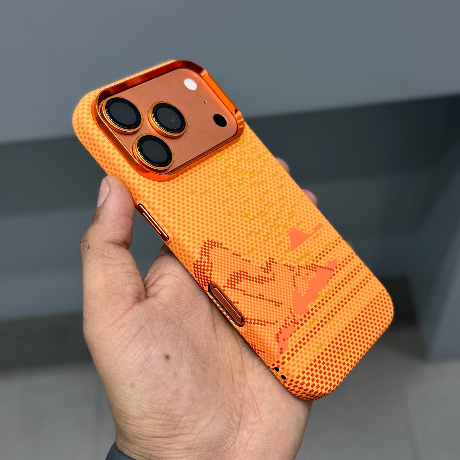LUXO CARBON CASE - ORANGE STAR ( No. 3163 ) Mobile Case by CoverMeUp - Style 2