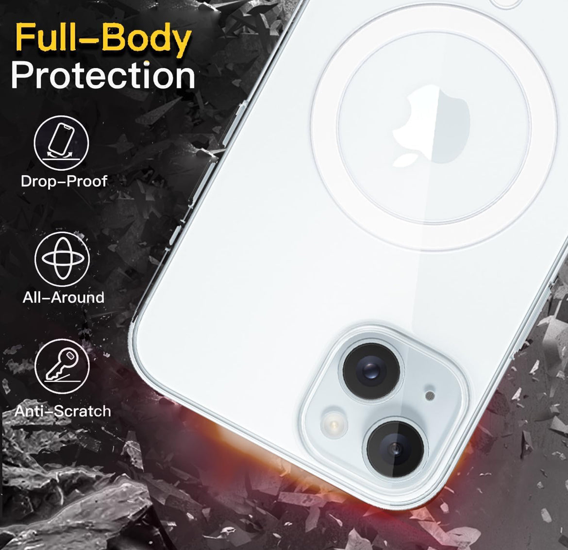 ANTI YELLOW MAGSAFE TRANSPARENT CASE FOR IPHONE