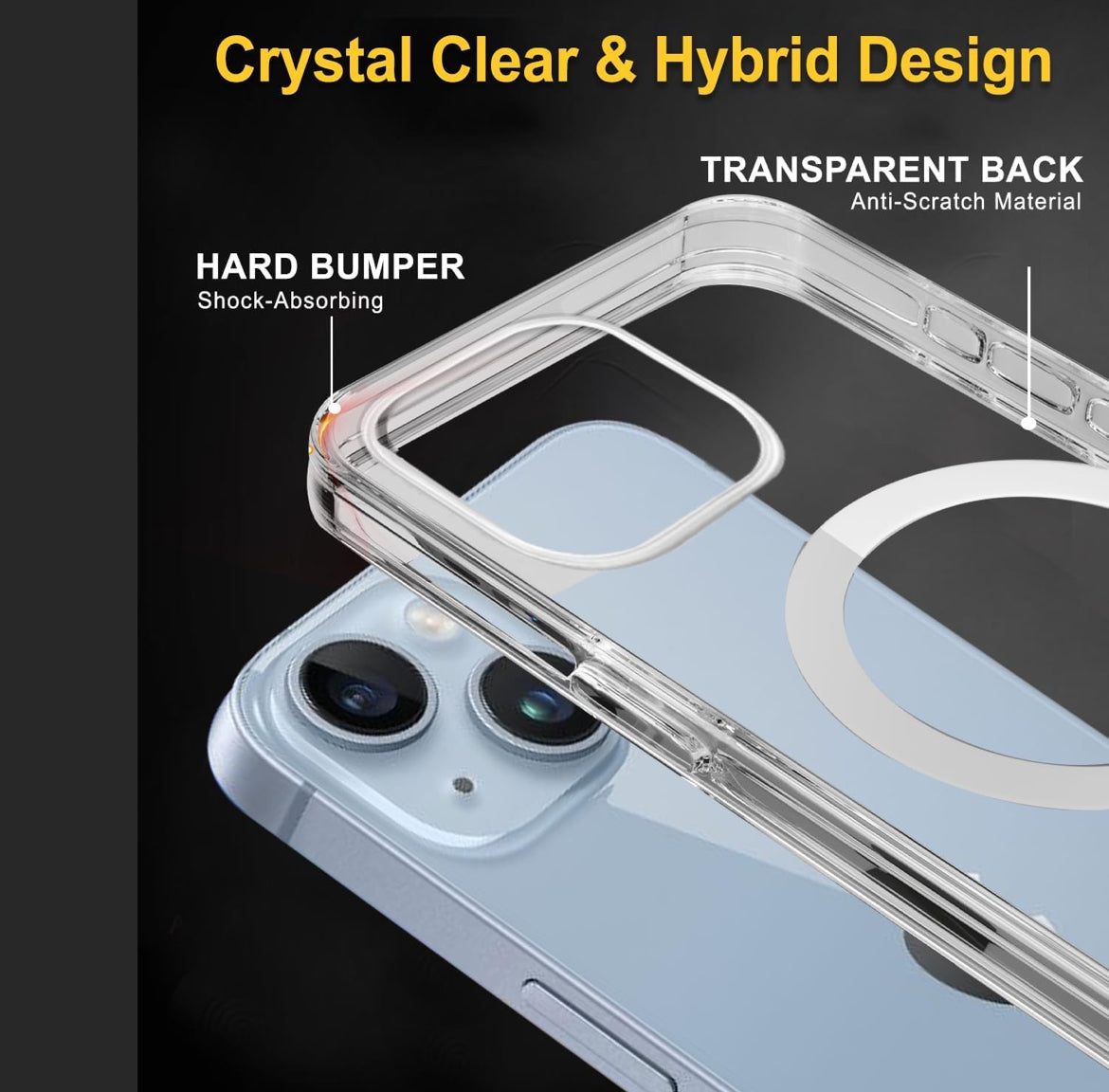 ANTI YELLOW MAGSAFE TRANSPARENT CASE FOR IPHONE