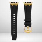 AP Sport Silicone Watch Band Strap for iWatch 42/44/45/49MM (BLACK/GOLD) Mobile Case by CoverMeUp - Style 4