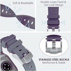 AP Sport Silicone Watch Band Strap for iWatch 42/44/45/49MM (DARK GREY) Mobile Case by CoverMeUp - Style 3