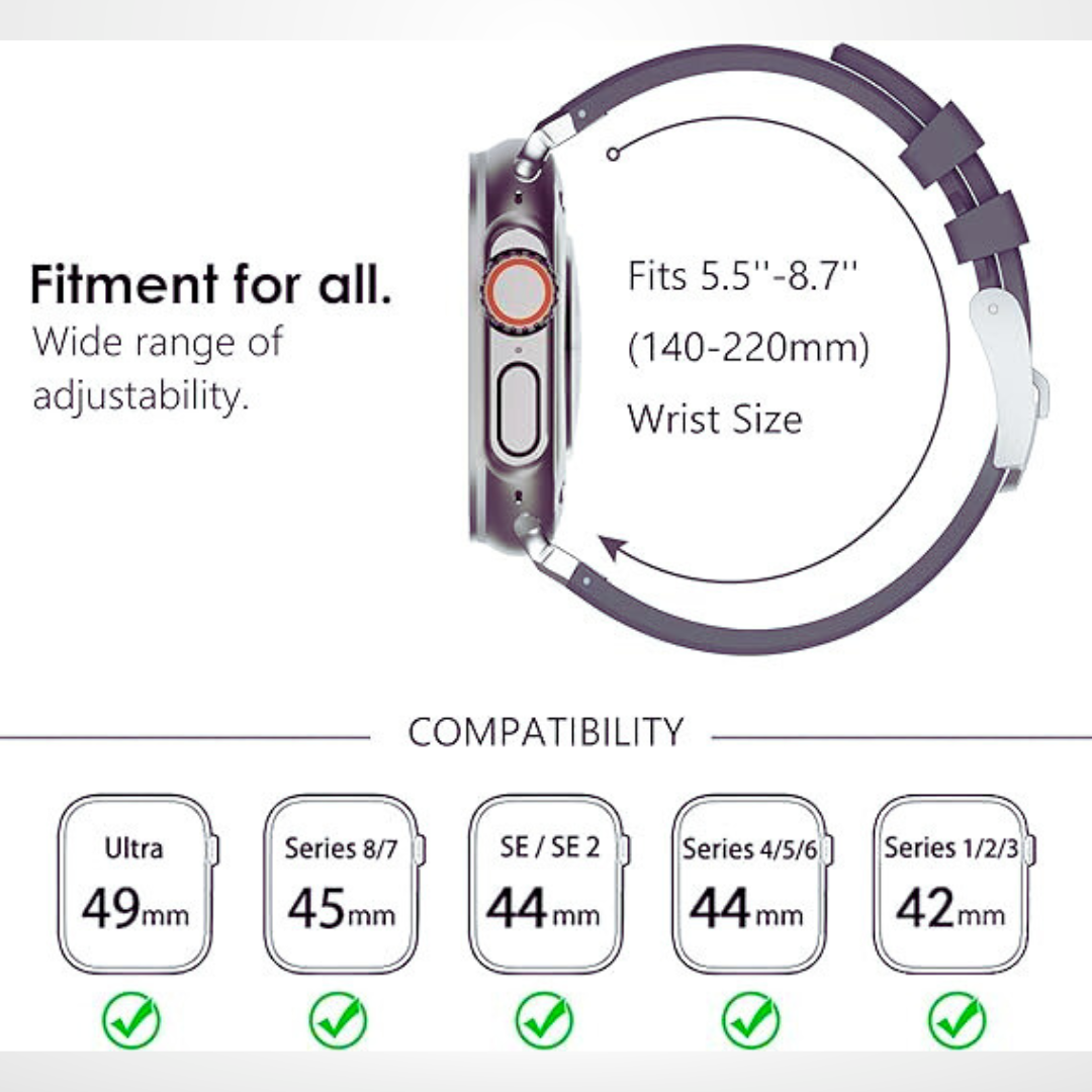 AP Sport Silicone Watch Band Strap for iWatch 42/44/45/49MM (DARK GREY) Mobile Case by CoverMeUp - Style 4