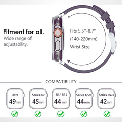 AP Sport Silicone Watch Band Strap for iWatch 42/44/45/49MM (DARK GREY)
