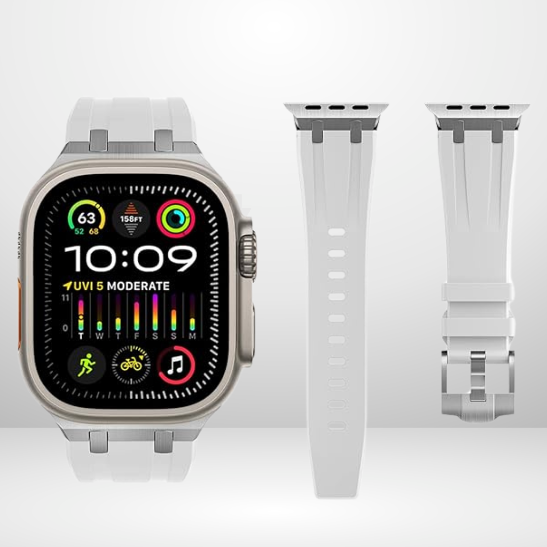 AP Sport Silicone Watch Band Strap for iWatch 42/44/45/49MM (WHITE) Mobile Case by CoverMeUp - Style 2