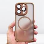 Protective Apple iPhone Back Cover - Acrylic MagSafe Matte Clear TPU Case with Camera Protection for iPhone. - Style 3