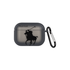 AirPods Pro Case – Smoke Black | Horse Rider Silhouette + Carabiner