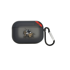 AirPods Pro Case – Smoke Black with Polo-Inspired Rider Graphic & Carabiner