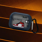 AirPods Pro Case – Smoke Black with leather finish | Red Sneaker Graphic + Streetwear Print Mobile Case by CoverMeUp - Style 2
