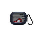 AirPods Pro Case – Smoke Black with leather finish | Red Sneaker Graphic + Streetwear Print Mobile Case by CoverMeUp