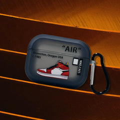 AirPods Pro Case – Smoke Black with leather finish | Red Sneaker Graphic + Streetwear Print
