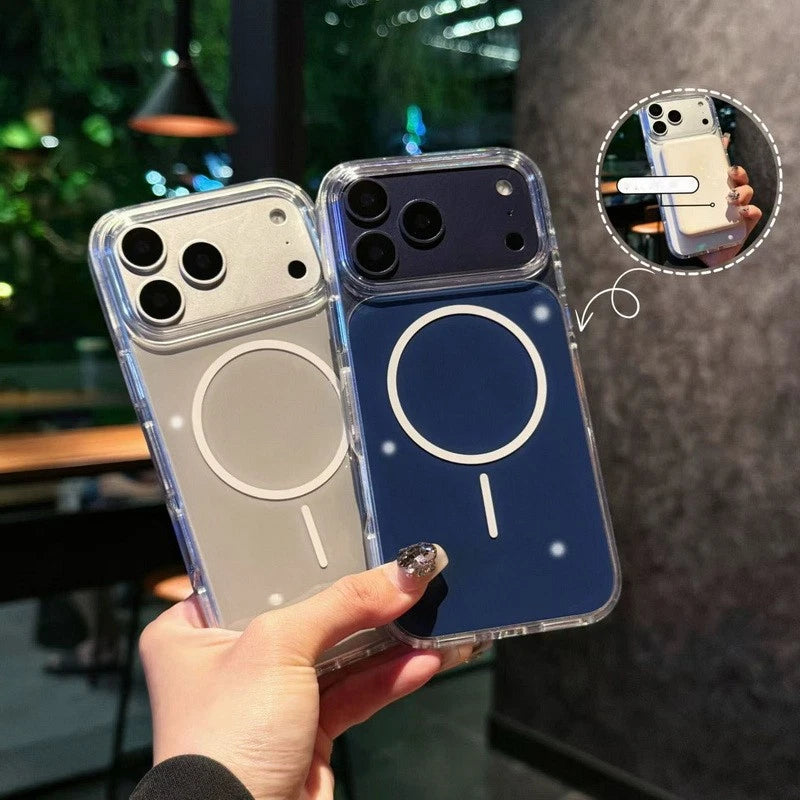 Protective Apple iPhone Back Cover - Ultra thin Magnetic Transparent Magsafe Case for iPhone 17 Series - Style 3