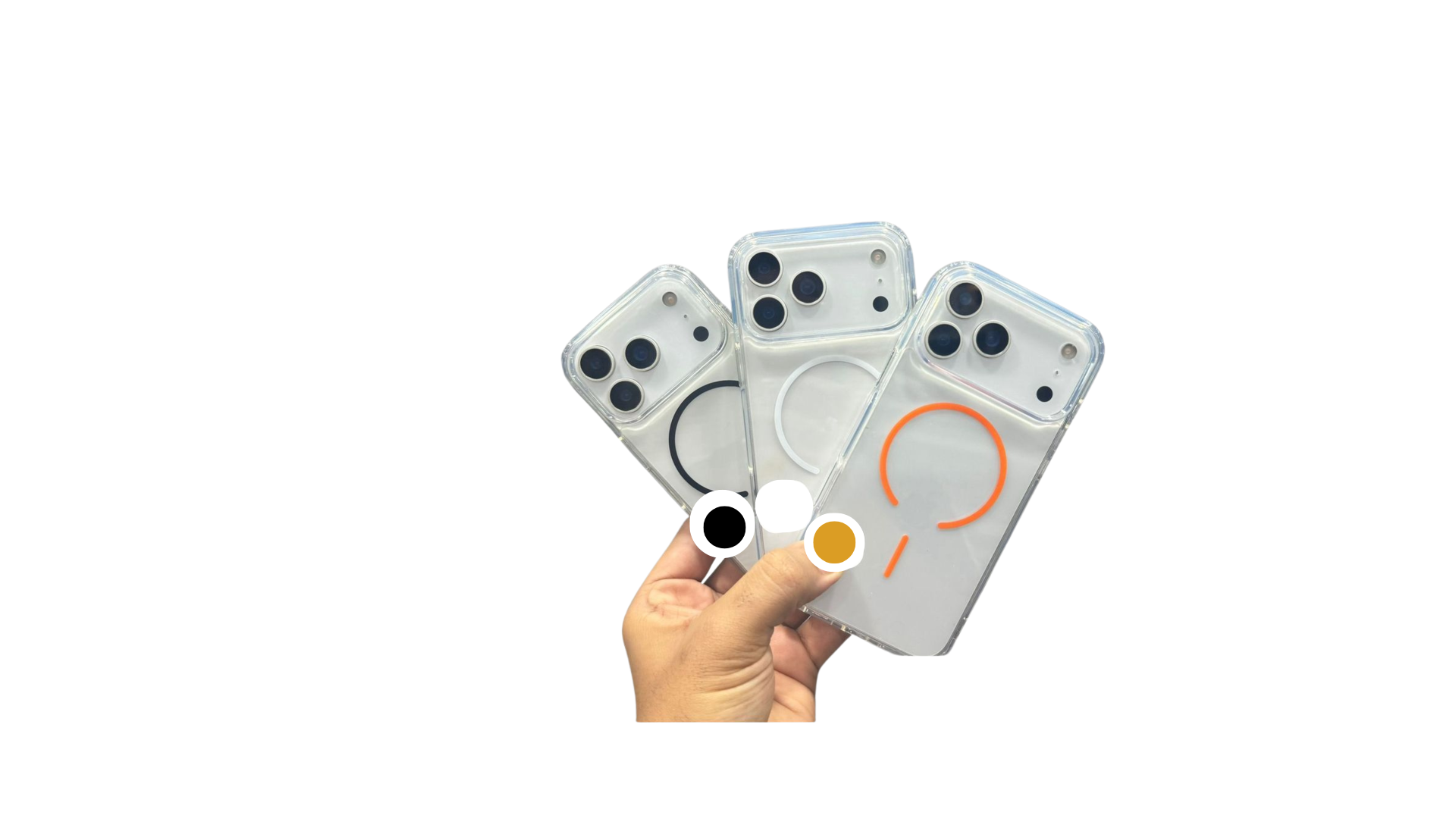 Protective Apple iPhone Back Cover - Ultra thin Magnetic Transparent Magsafe Case for iPhone 17 Series - Style 5