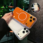 Protective Apple iPhone Back Cover - Ultra thin Magnetic Transparent Magsafe Case for iPhone 17 Series - Style 2