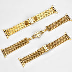 Coteetci ® Stainless Steel Band for Apple Watch [42/44/45/49 MM] - Golden Mobile Case by CoverMeUp - Style 6
