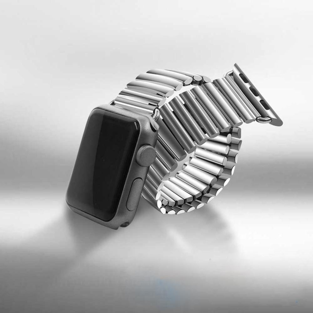 Apple Watch Stretchable Stainless Steel Band [42/44MM] - Silver Mobile Case by CoverMeUp - Style 2