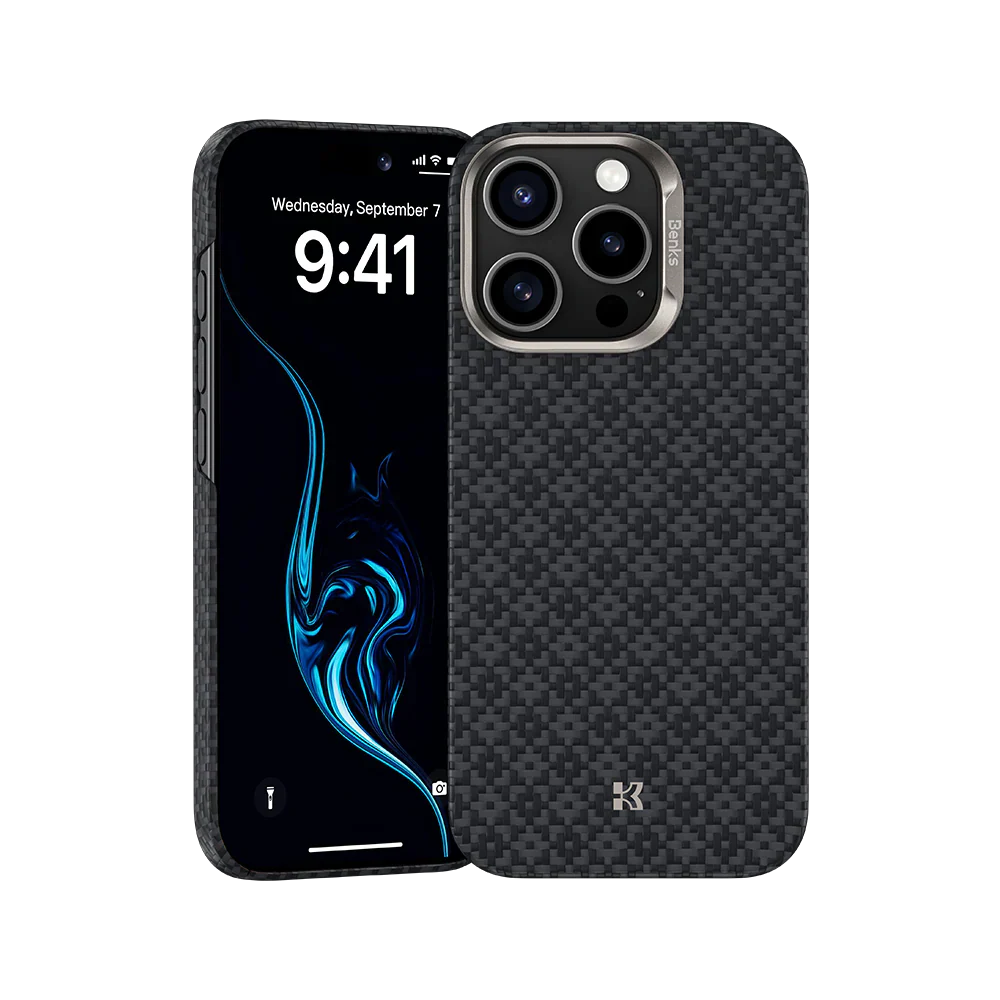BENKS ArmorGrid ArmorAir Case Built with Kevlar® for iPhone 16 Pro (BLACK)