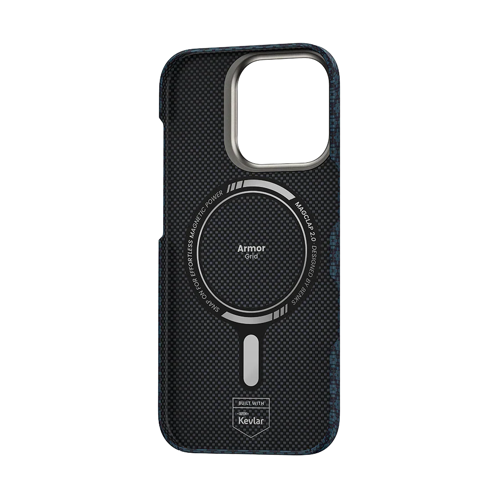 Protective Apple iPhone Back Cover - BENKS ArmorGrid ArmorAir Case Built with Kevlar® for iPhone 16 Pro (BLUE) - Style 3