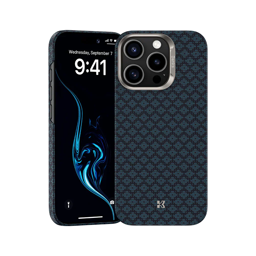 Protective Apple iPhone Back Cover - BENKS ArmorGrid ArmorAir Case Built with Kevlar® for iPhone 16 Pro (BLUE)