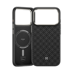 ArmorGrid Pro Obsidian Black Case built with Kevlar® for iPhone 18 Pro Max