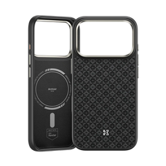BENKS ArmorGrid ArmorPro Case built with Kevlar® Carbon Fibre for iPhone 17 Pro (BLACK)