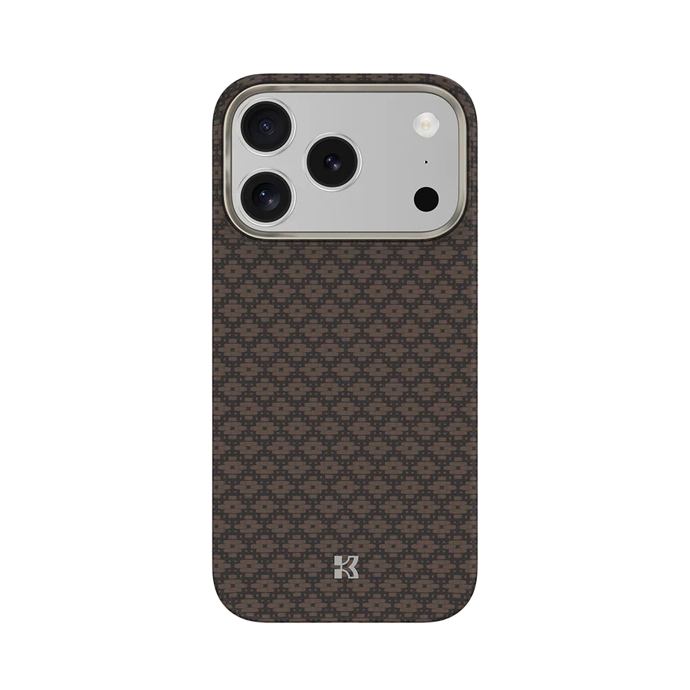 Protective Apple iPhone Back Cover - BENKS Armor Grid Armor Air Case built with Kevlar® Case for iPhone 17 Pro (Brown)
