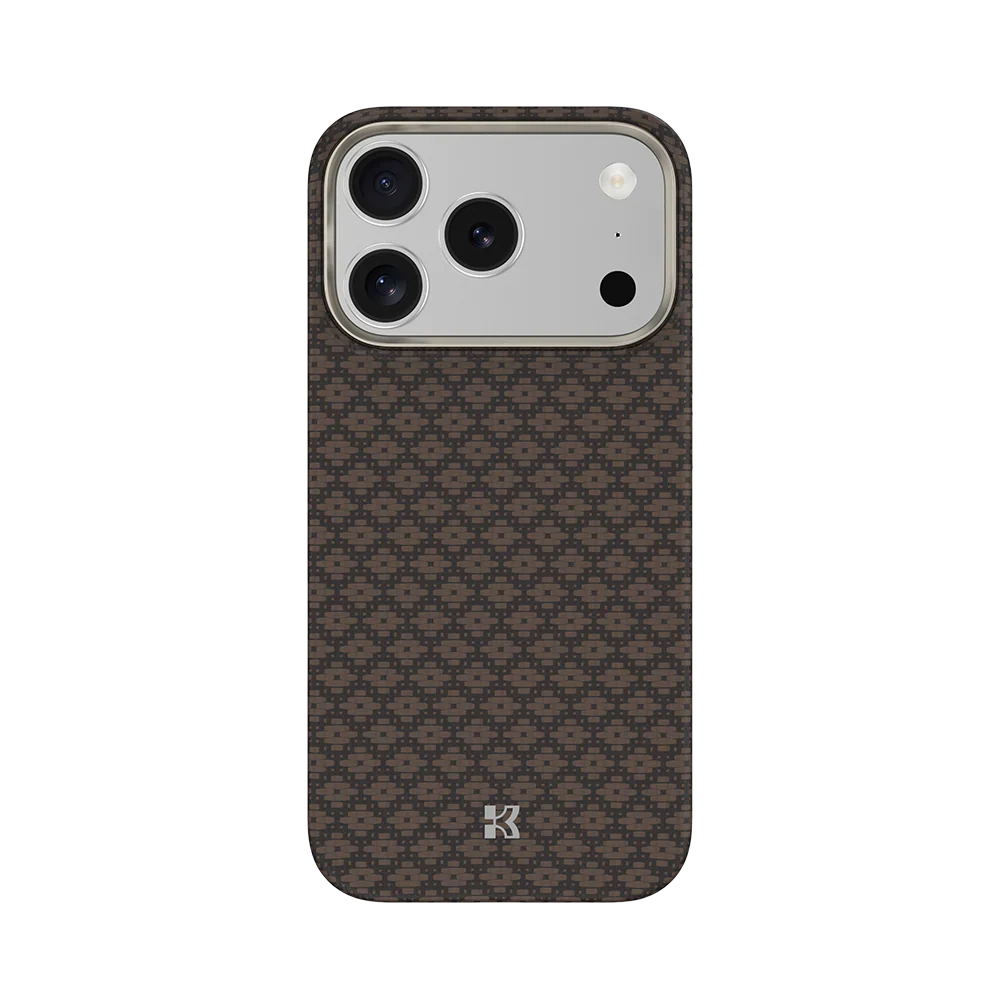 BENKS Armor Grid Armor Air Case built with Kevlar Case for iPhone 17/18 Pro & Pro Max - iPhone 17 Pro Max / 18 Pro Max - Brown