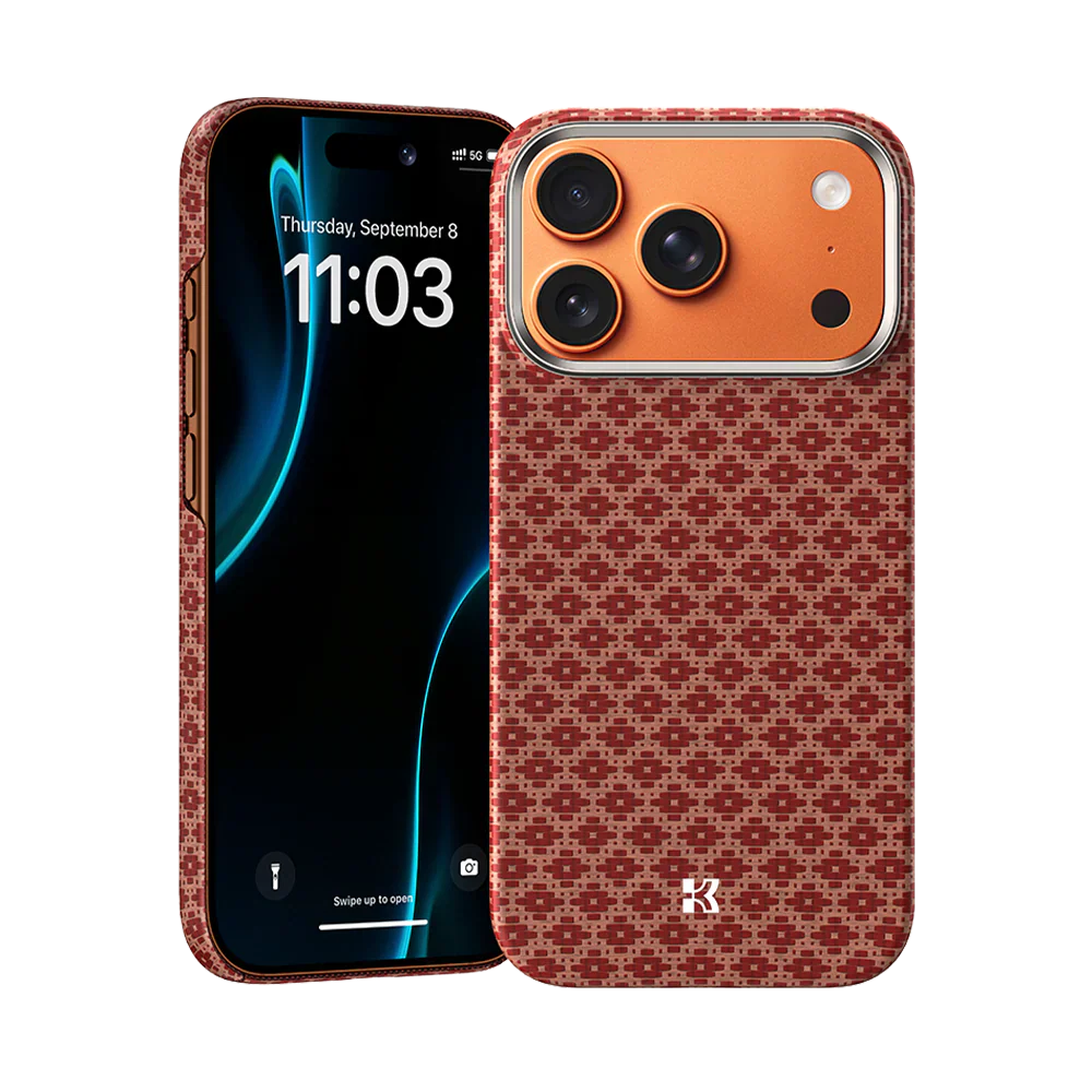 BENKS Armor Grid Armor Air Case built with Kevlar® Case for iPhone 17 Pro Max (Orange)