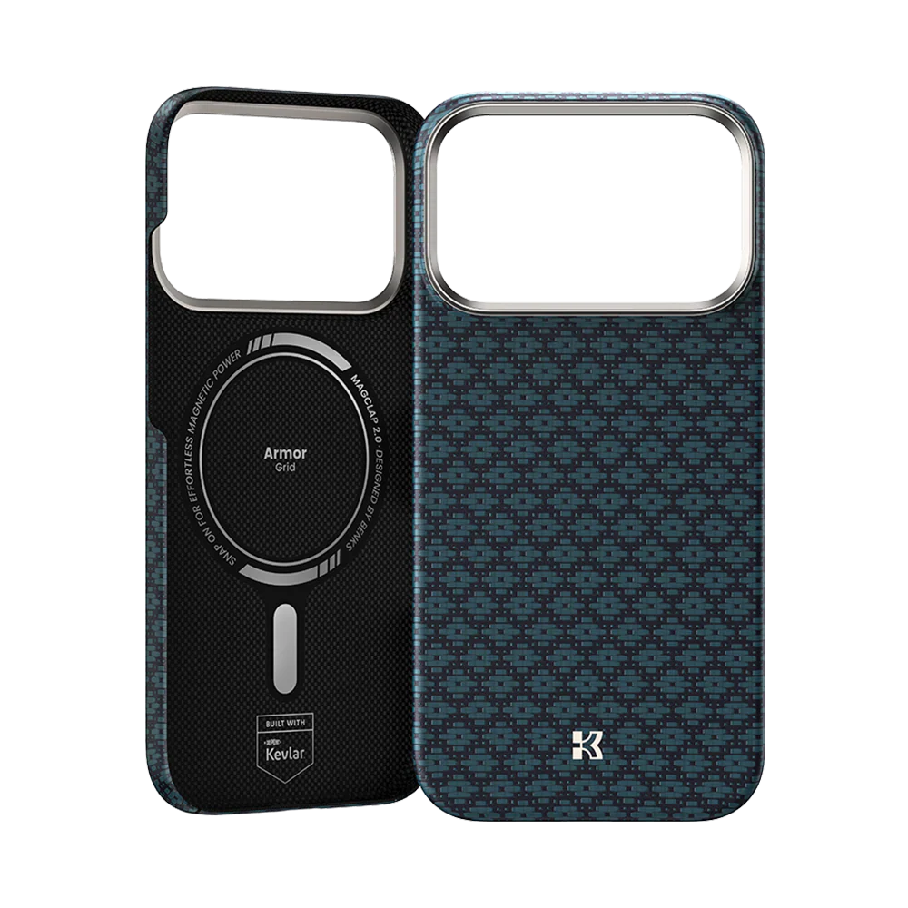 ArmorGrid ArmorAir Case built with Kevlar® Carbon Fibre for iPhone 17 Pro (Blue)