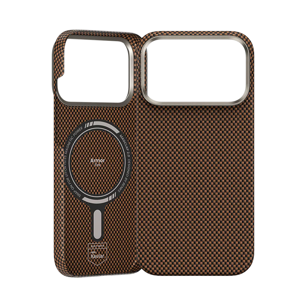 BENKS ArmorTint Case built with Kevlar® Carbon Fibre for iPhone 17 Pro Max (Brown)