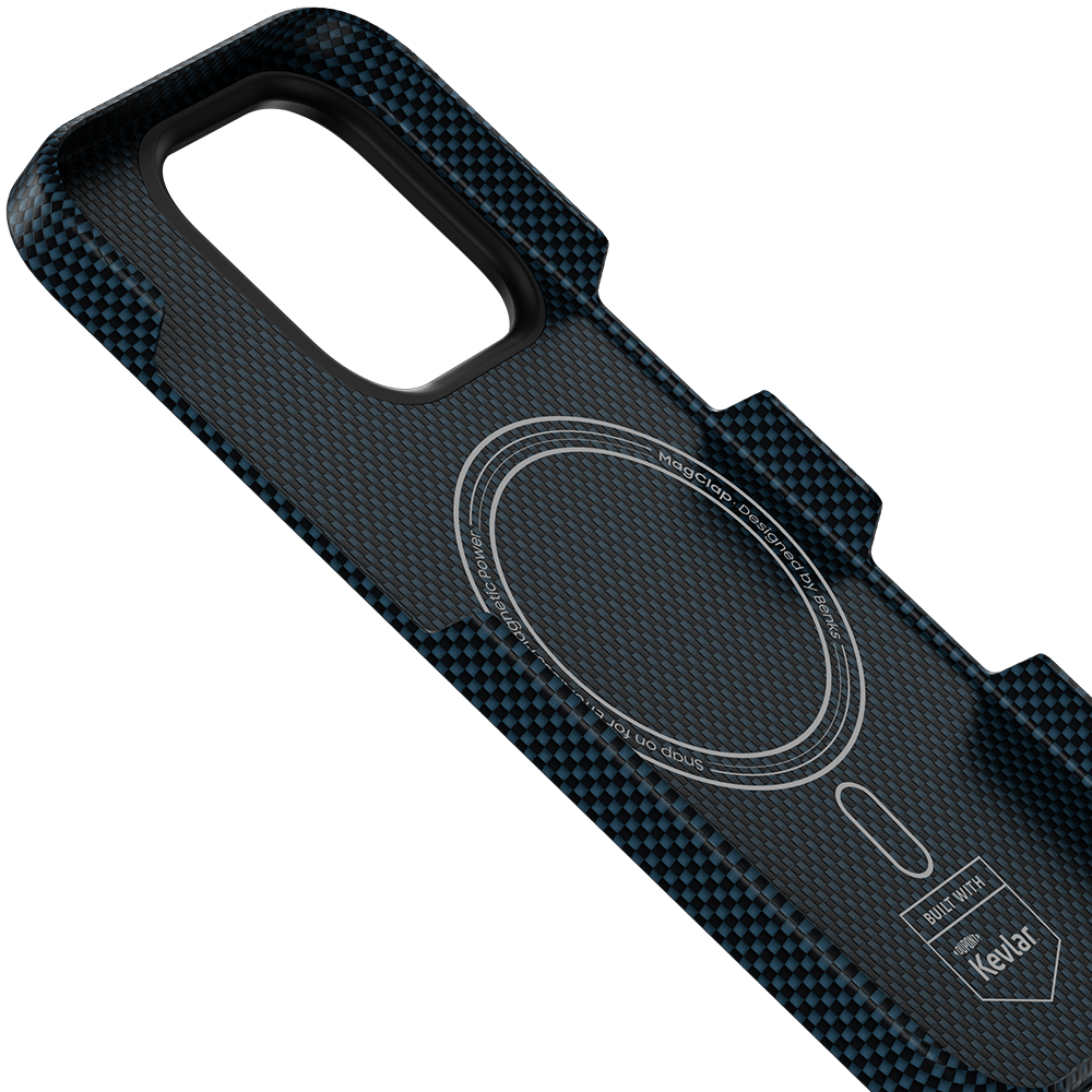 Protective Apple iPhone Back Cover - BENKS ArmorTint Case built with Kevlar® for iPhone 16 Pro (Ice Blue) - Style 6