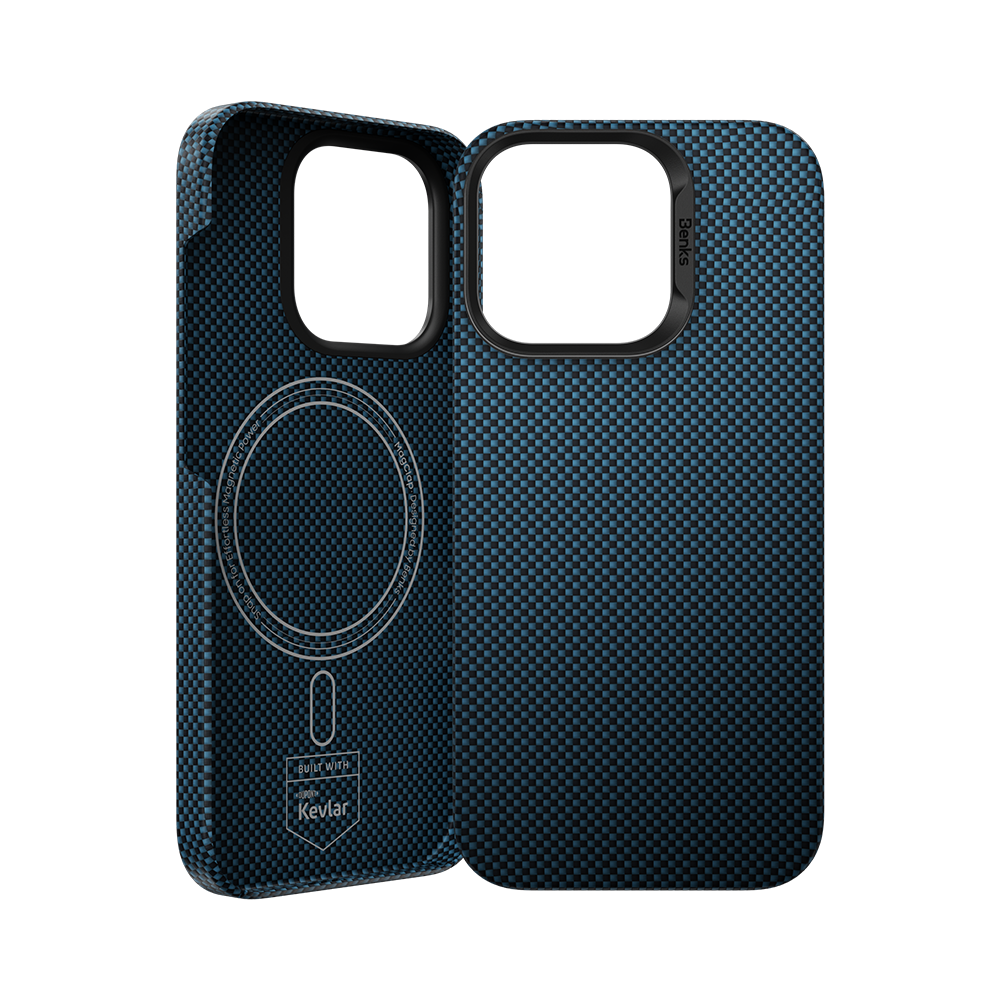 BENKS ArmorTint Case built with Kevlar® for iPhone 16 Pro (Ice Blue)