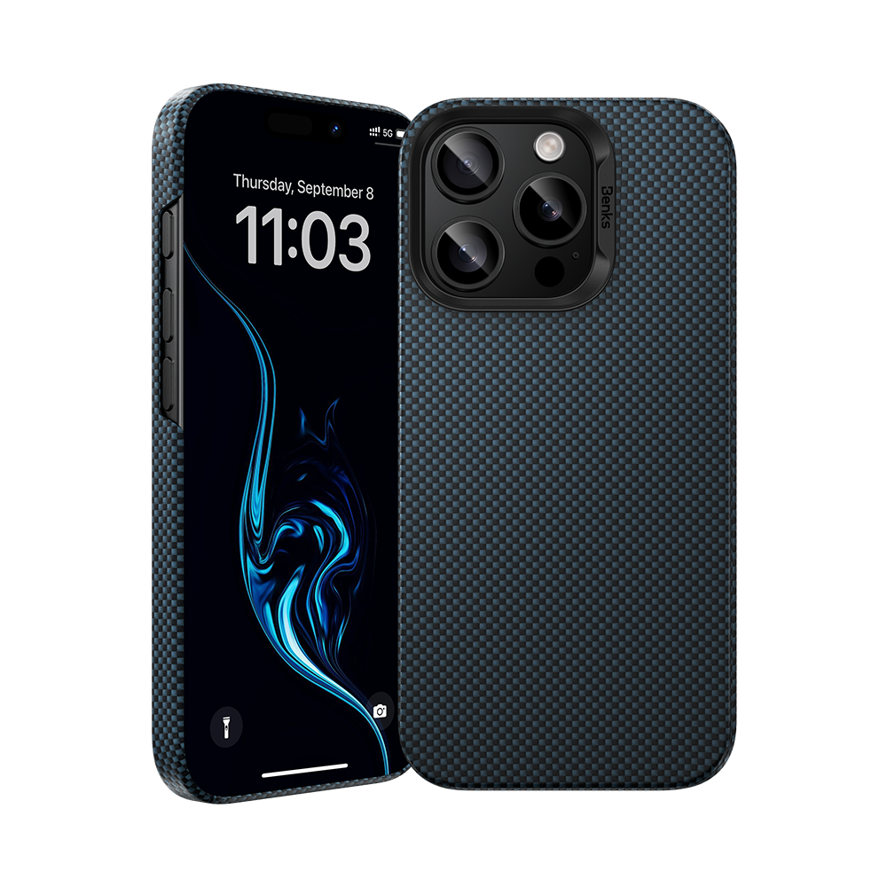 BENKS ArmorTint Case built with Kevlar® for iPhone 16 Pro Max (Ice Blue)