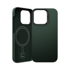 Protective Apple iPhone Back Cover - BENKS ArmorTint Case built with Kevlar® for iPhone 16 Pro Max (Green) - Style 2