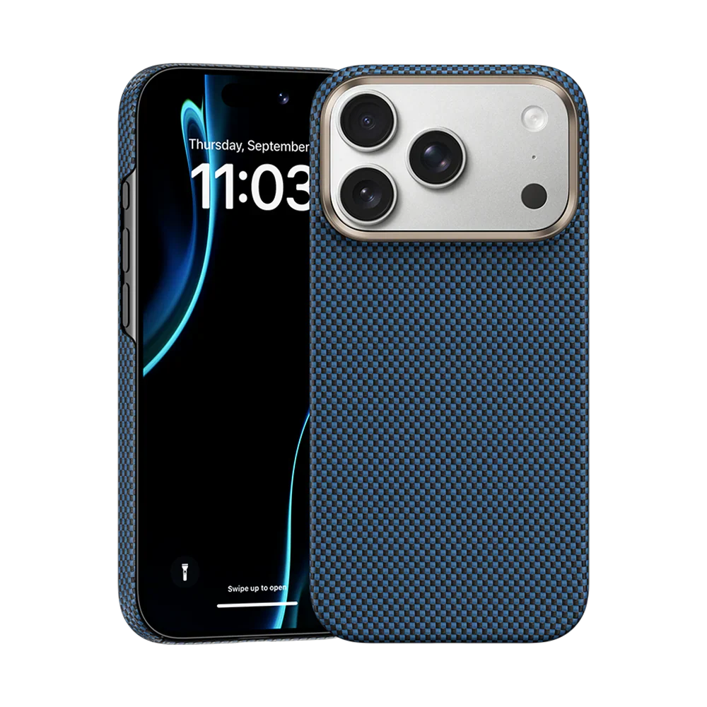 BENKS ArmorTint Case built with Kevlar® Carbon Fibre for iPhone 17 Pro Max (Blue)