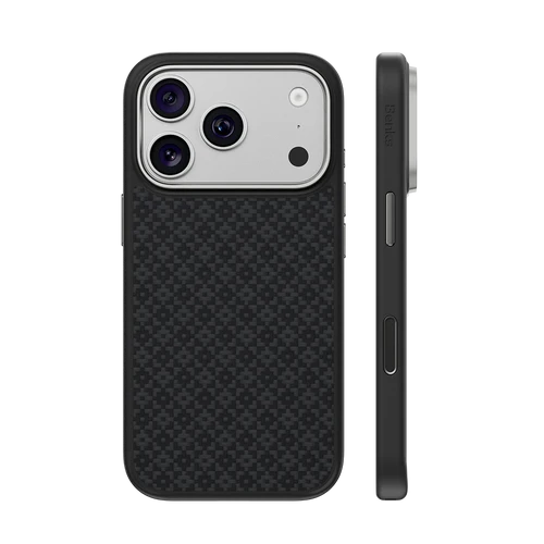 ArmorGrid Pro Obsidian Black Case built with Kevlar® for iPhone 18 Pro Max