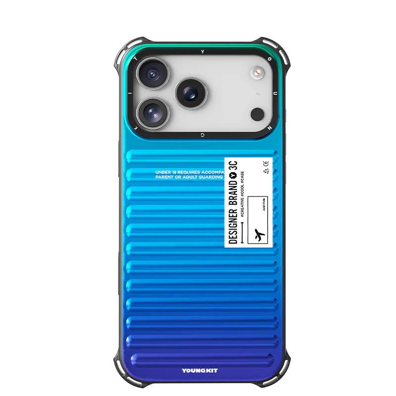 Gradient Color 3D Ribbed Design Case For iPhone