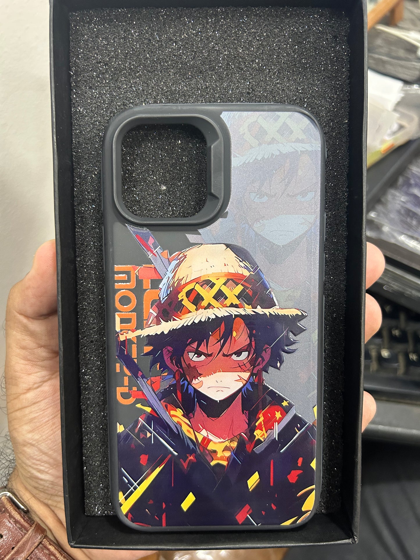 High Print Anime Character Side GRIP Matte Case for iPhone