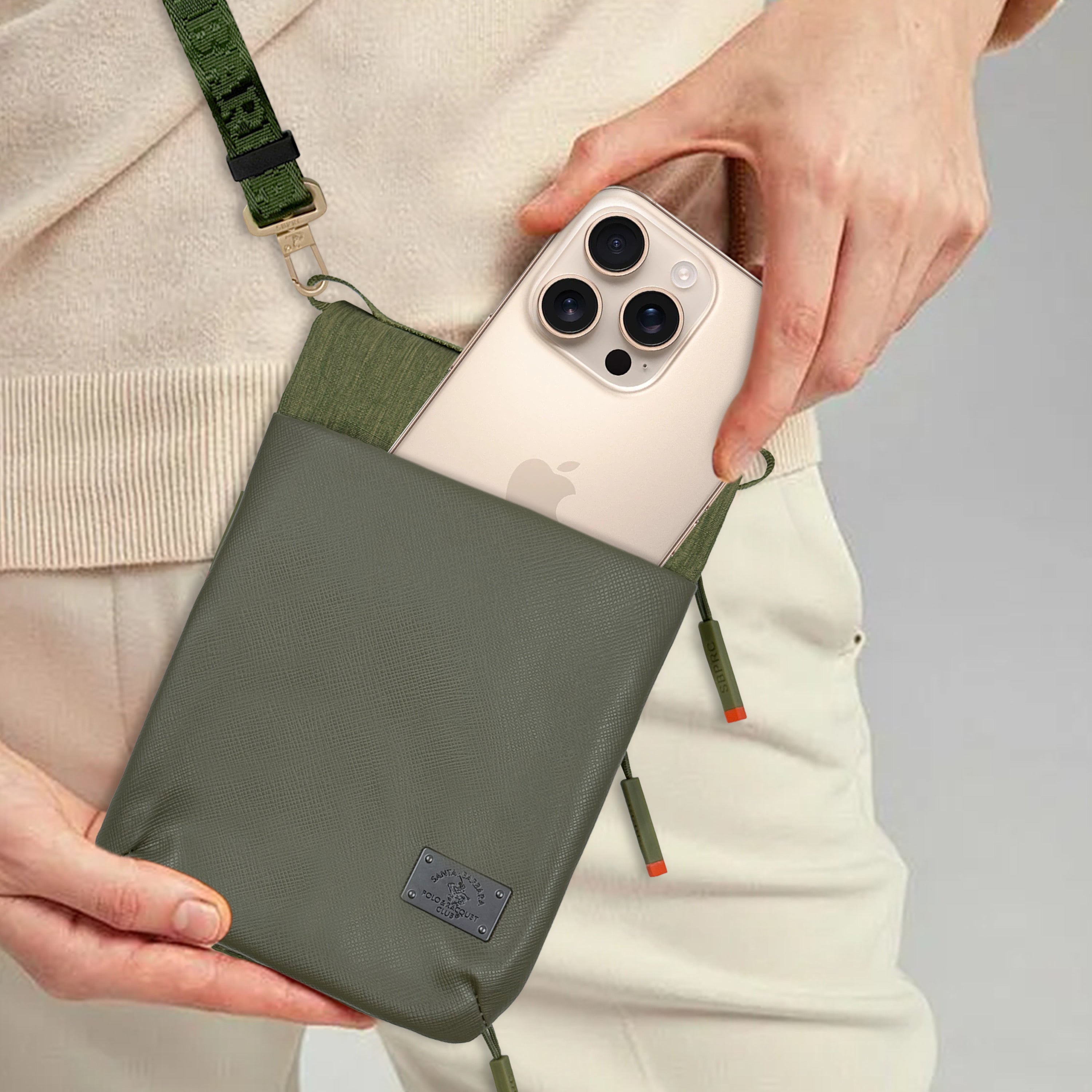 Santa Barbara Polo Morgan Series Cross Body Mobile Phone Bag (Green)