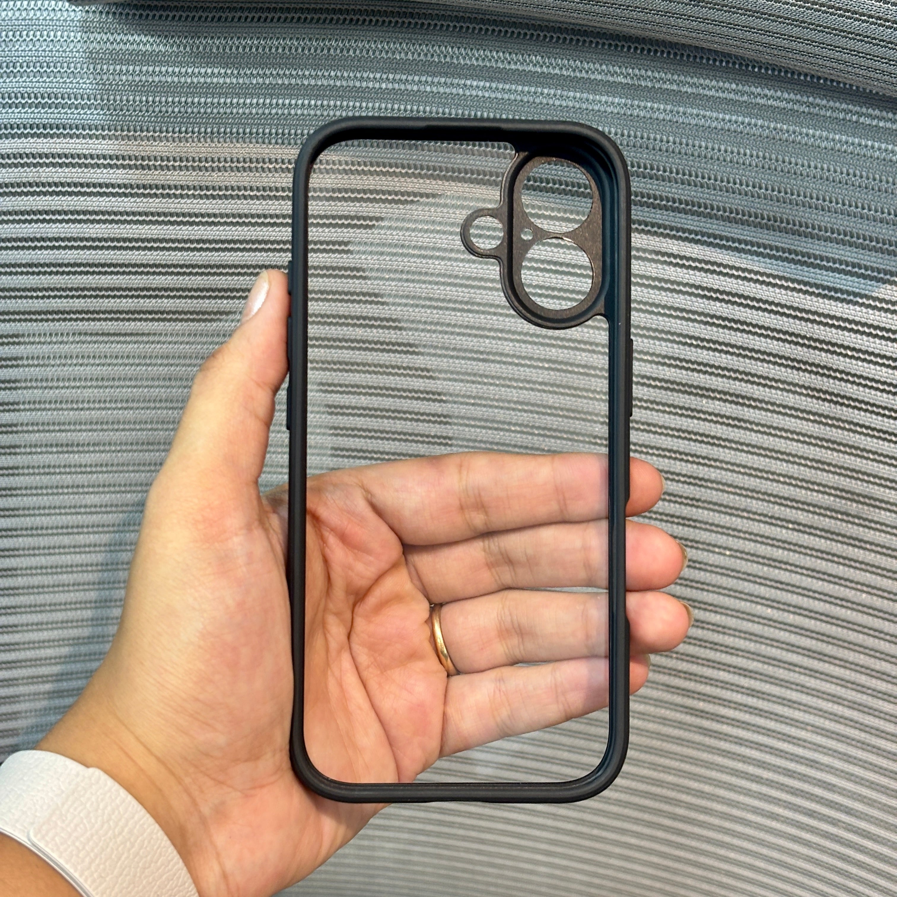 Protective Apple iPhone Back Cover - ClearGuard Black Border iPhone Case - Style 7