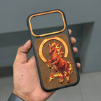 NIMMY HORSE MAGSAFE CASE - BLACK ORANGE ( No. 3538 )