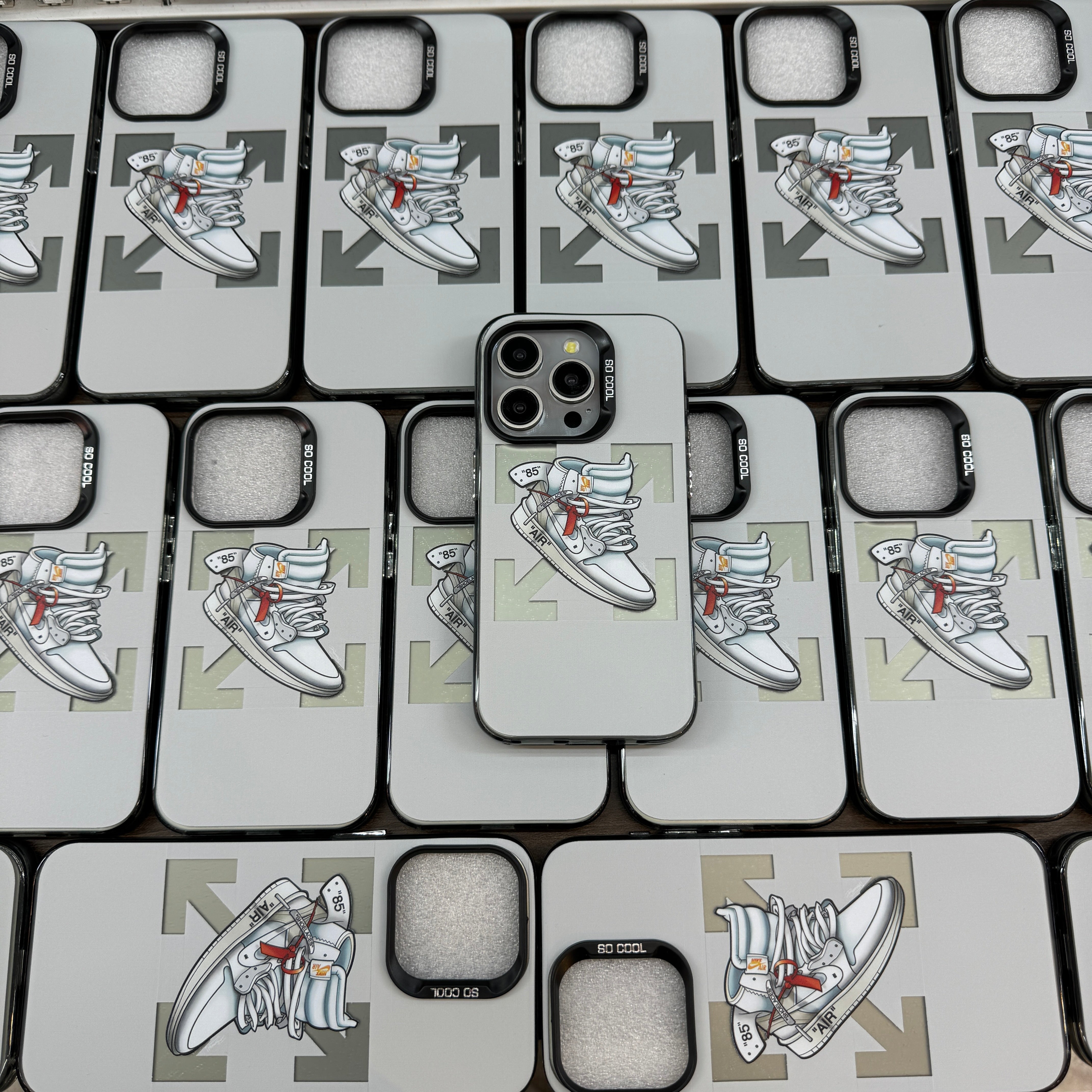 Nike Jordan Designer Silicon Case for iPhone 15 Plus (White)