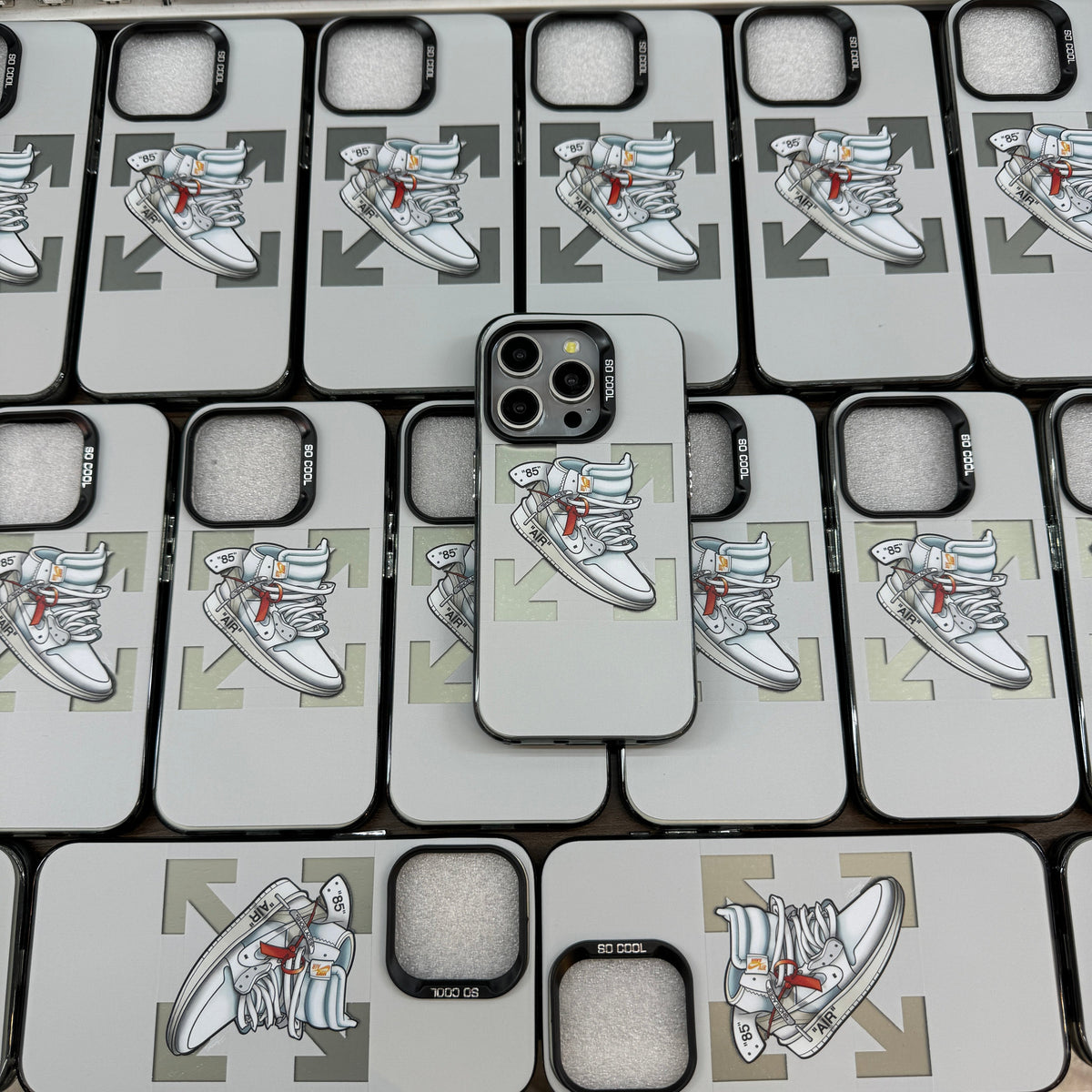 Nike Jordan Designer Silicon Case for iPhone 15 Plus (White)