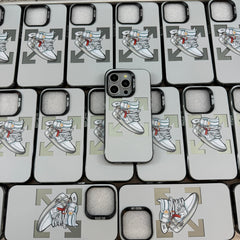 Nike Jordan Designer Silicon Case for iPhone 15 Plus (White)