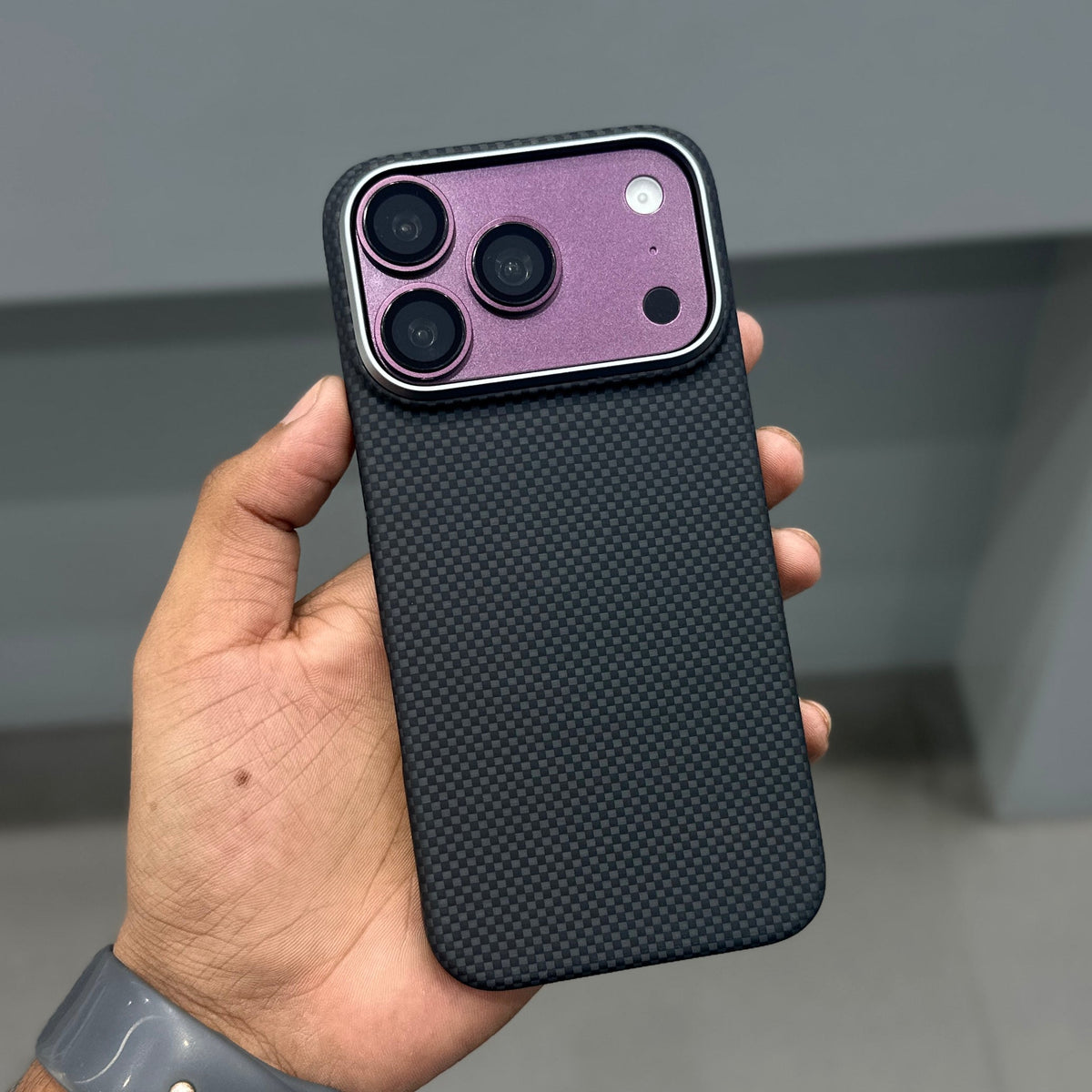 CMAQ X CARBON REAL COBON CASE - BLACK ( No. 3867 )