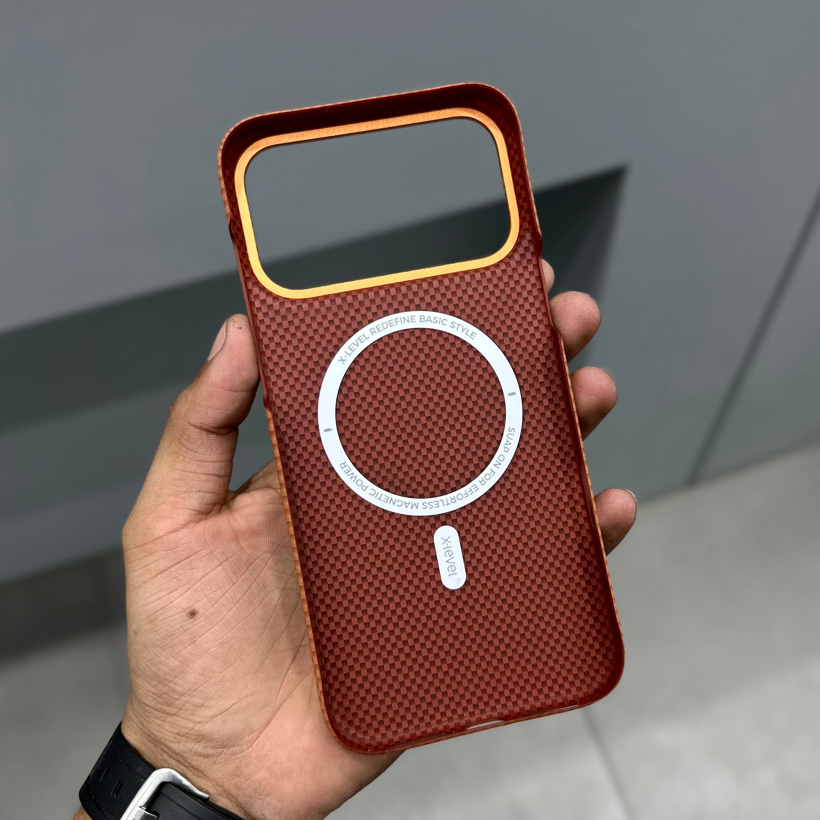 XLEVEL MARS COLLECTION WITH MAGSAFE - ORANGE ( No. 2717 ) Mobile Case by CoverMeUp - Style 4